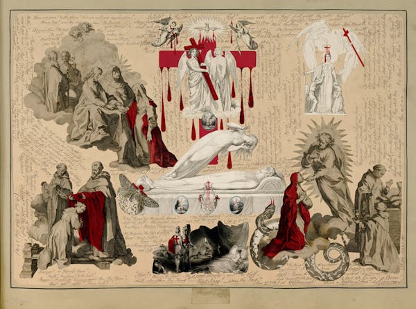 John Bingley Garland collage from Evelyn Waugh's Blood Book