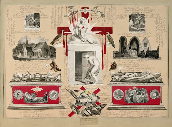 John Bingley Garland collage from Evelyn Waugh's Blood Book