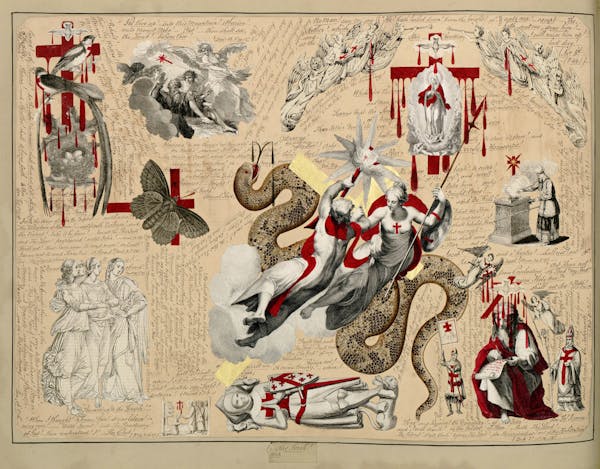 John Bingley Garland collage from Evelyn Waugh's Blood Book