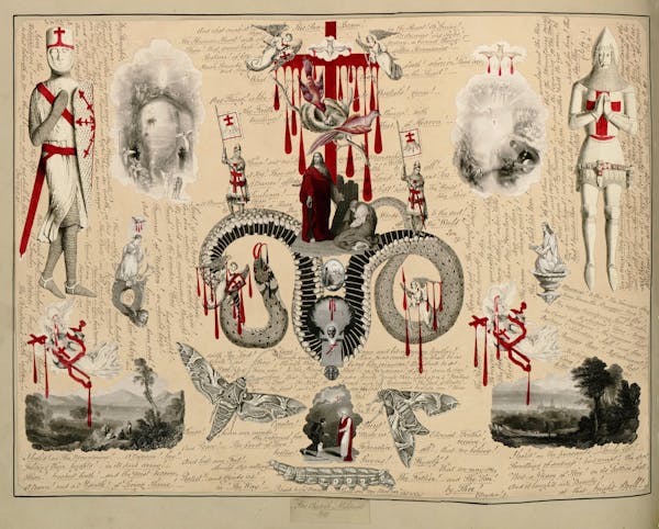 John Bingley Garland collage from Evelyn Waugh's Blood Book