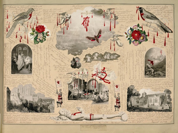 John Bingley Garland collage from Evelyn Waugh's Blood Book