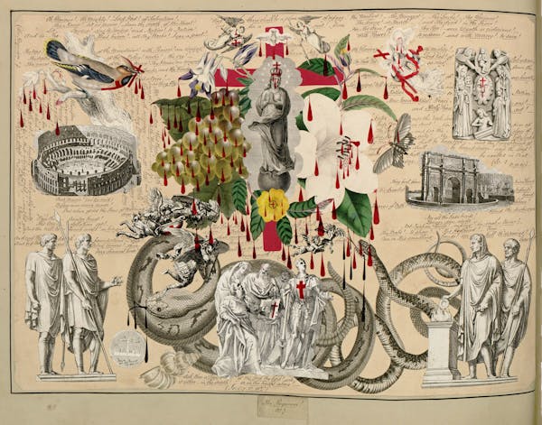 John Bingley Garland collage from Evelyn Waugh's Blood Book