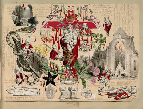 John Bingley Garland collage from Evelyn Waugh's Blood Book