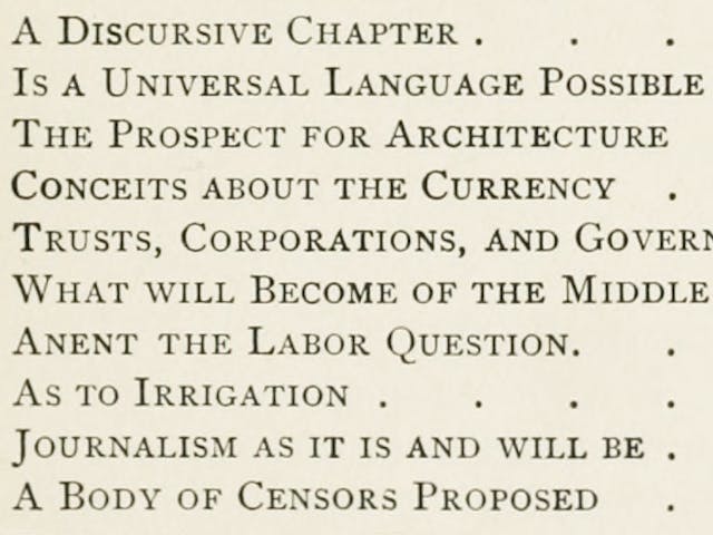 The Drift of Things: David Goodman Croly’s *Glimpses of the Future* (1888)