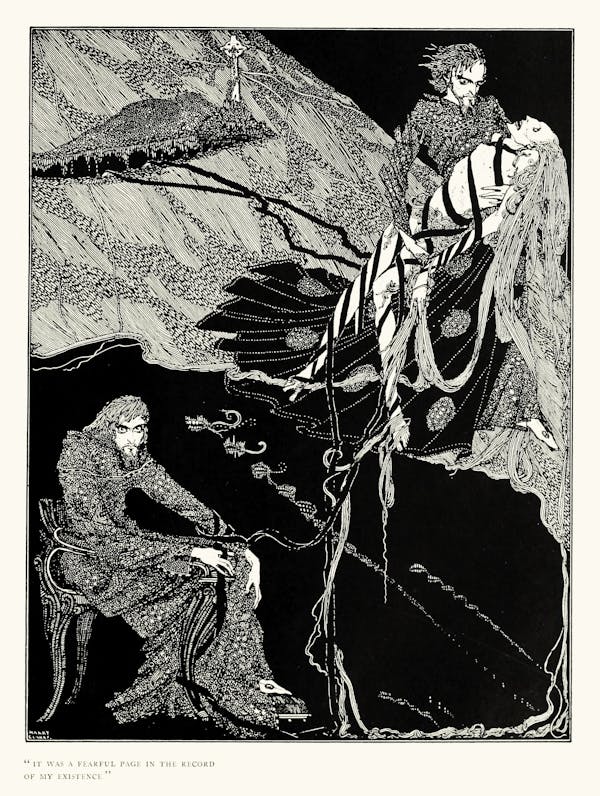 Harry clarke illustration for edgar allan poe tales of mystery and imagination