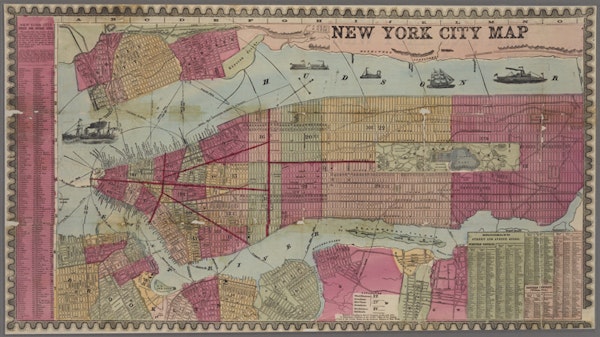 New York City map. Including an index to the streets of New York and Brooklyn