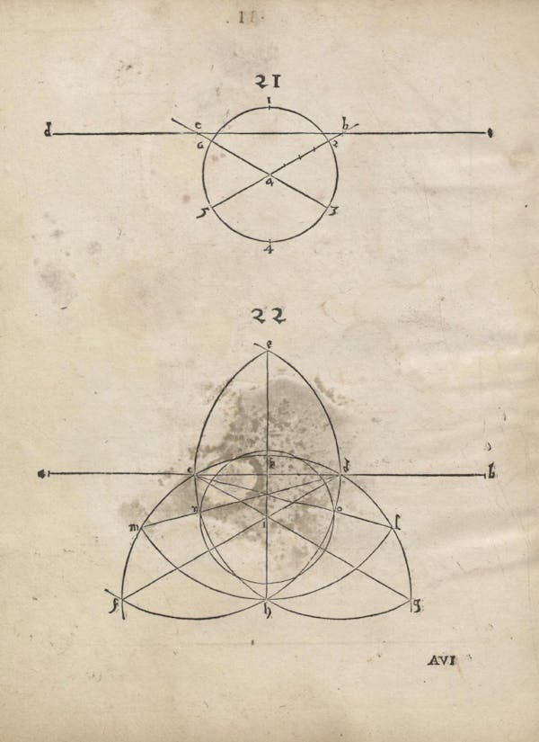 Geometric diagram from Augustin Hirschvogel's Geometria