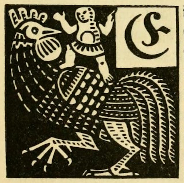 Illustrated initials from a German fairytale book (1919 edition)