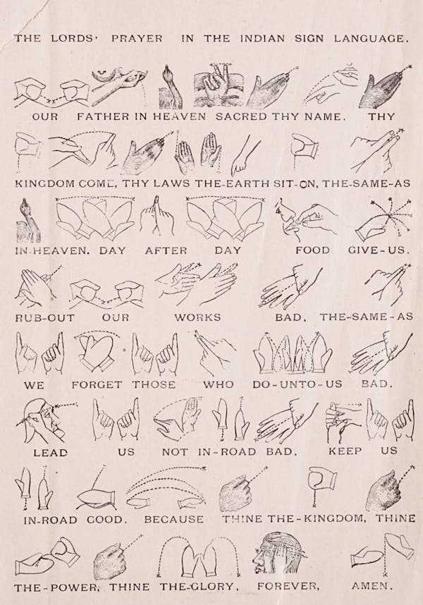 Diagram of Plains Indian sign language