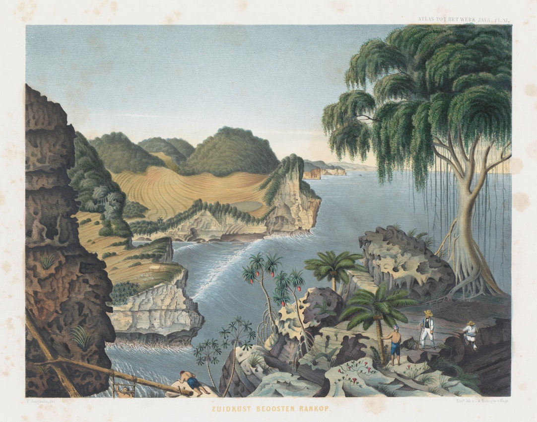 Lithograph of landscape in Java