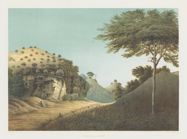 Landscape lithograph of Java