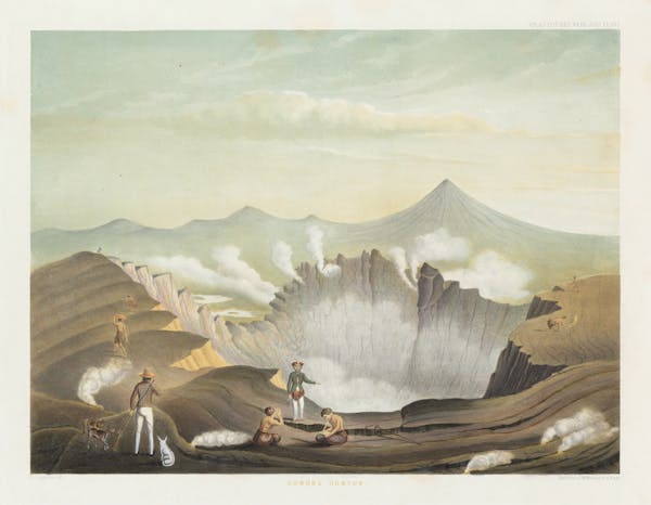 Landscape lithograph of Java