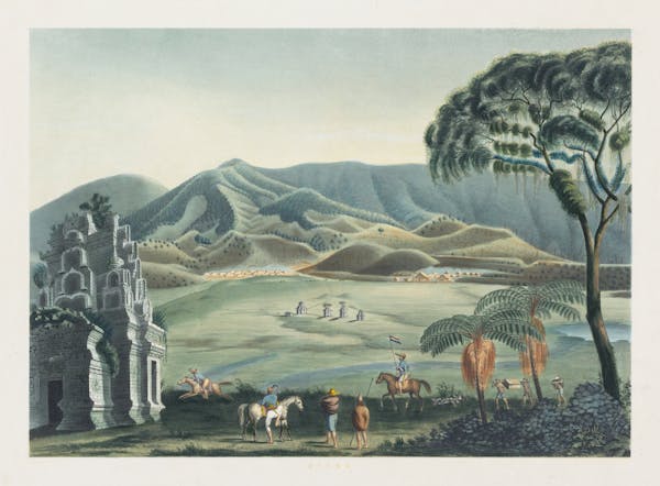 Landscape lithograph of Java