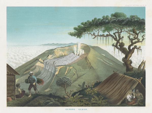 Landscape lithograph of Java