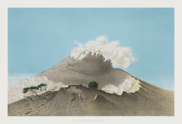 Landscape lithograph of Java