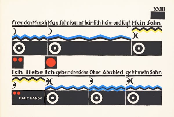 Symbolic notation chart for theatre performance