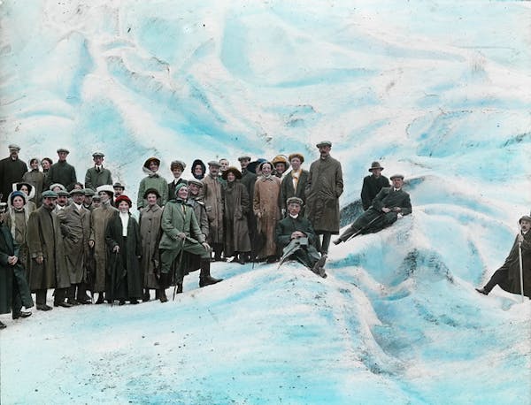 Tourists on glacier