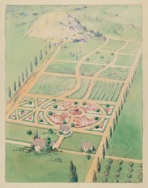 Watercolour illustration of estate