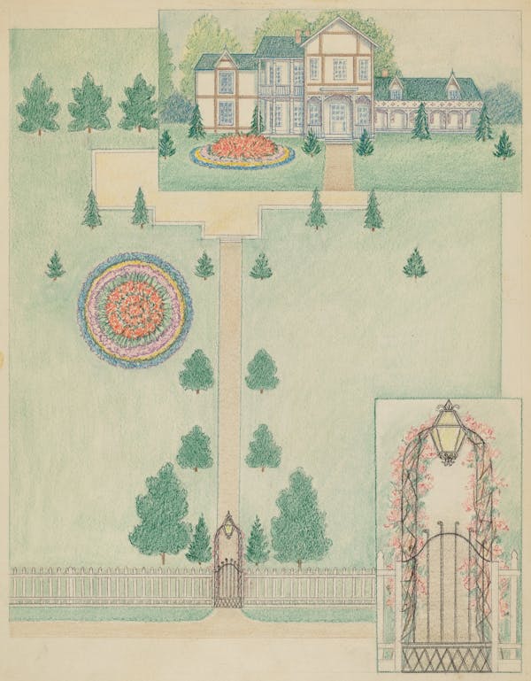 Watercolour illustration of estate