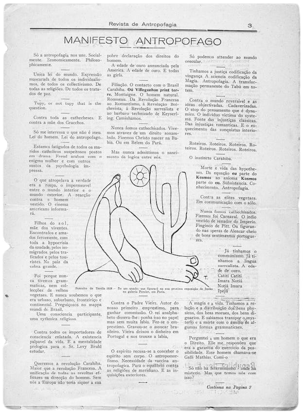 Page of the manifesto antropofago