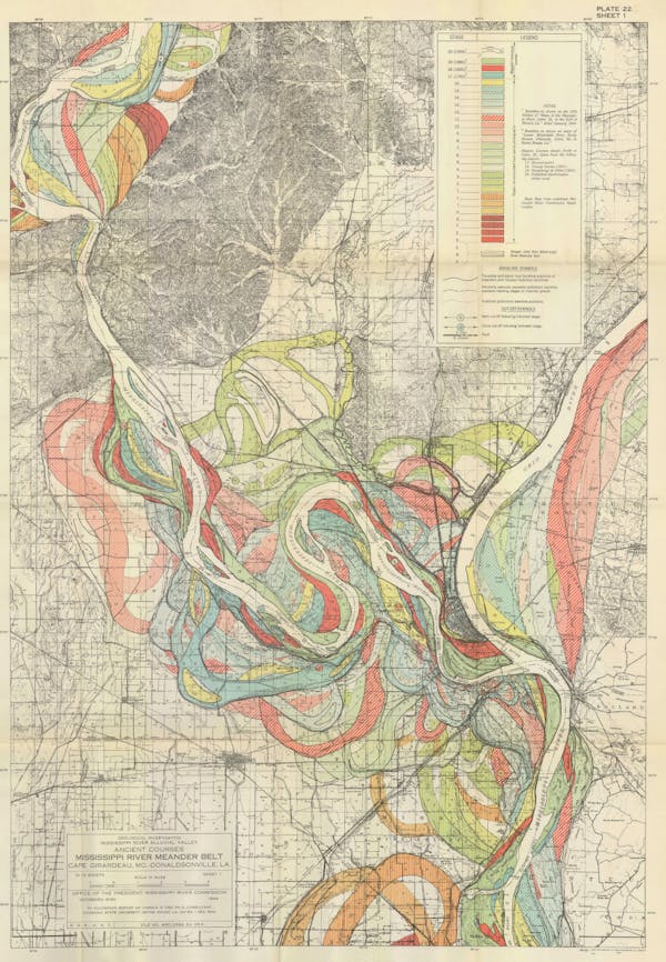 harold fisk mississippi river map