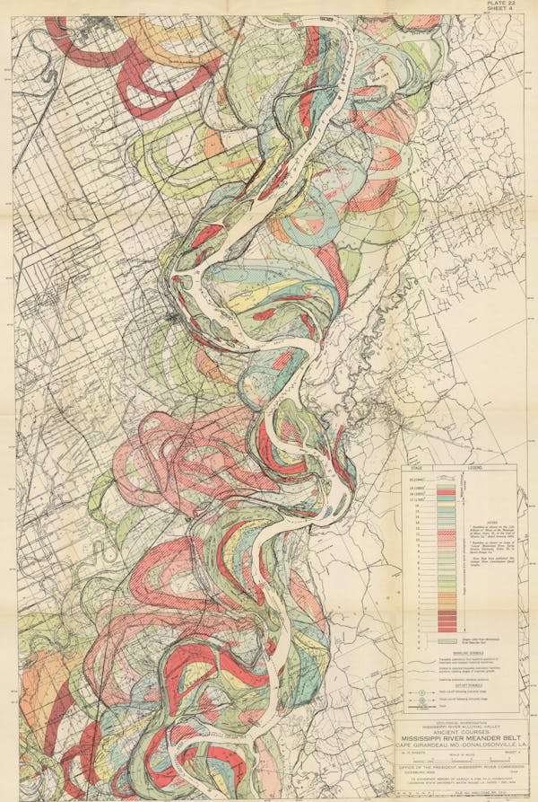 harold fisk mississippi river map