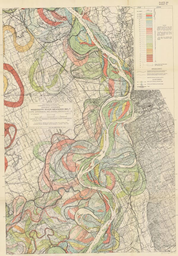 harold fisk mississippi river map