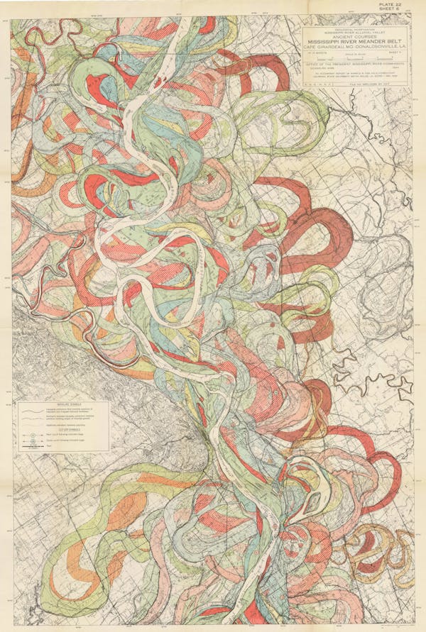 harold fisk mississippi river map