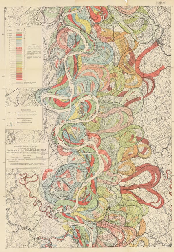 harold fisk mississippi river map