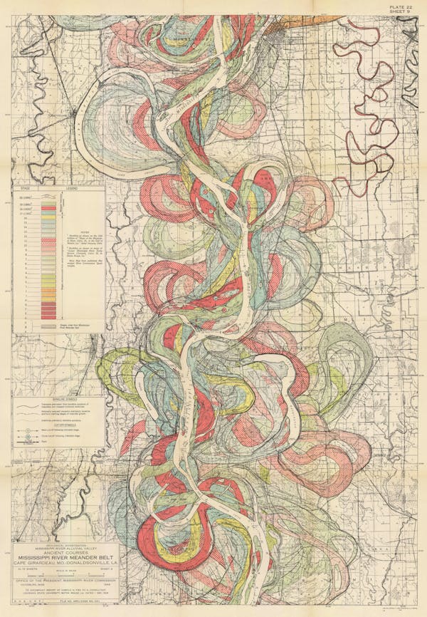 harold fisk mississippi river map