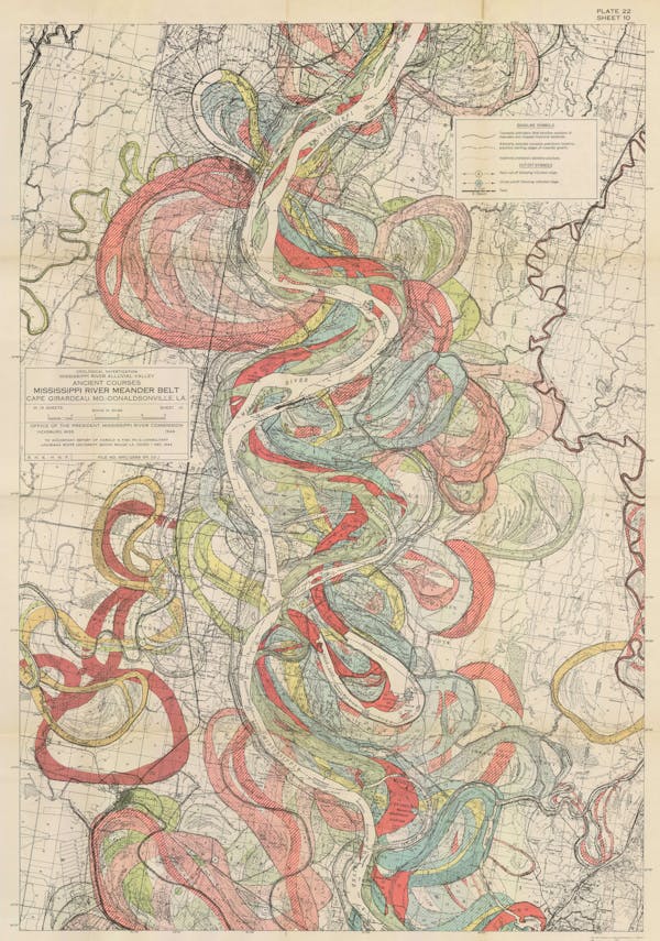 harold fisk mississippi river map