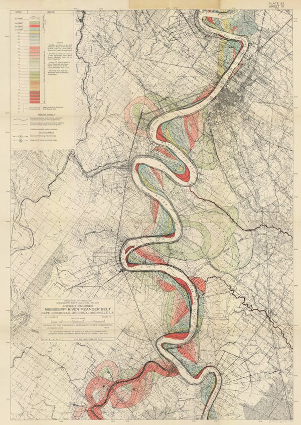 harold fisk mississippi river map