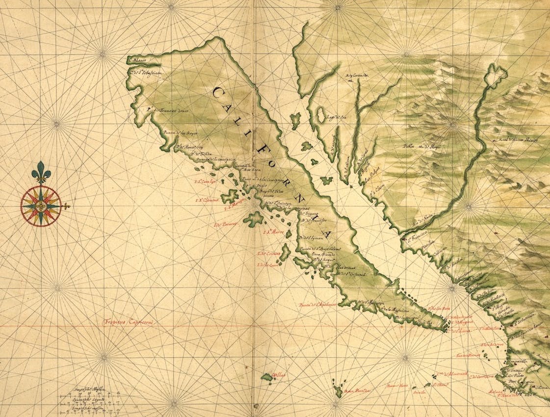 map of california as an island