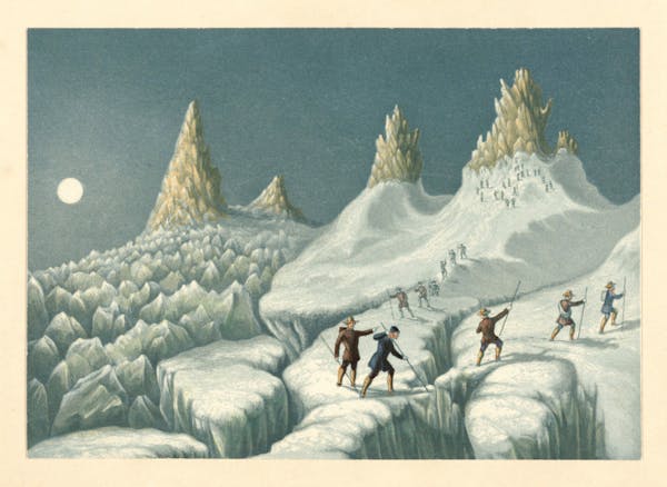 Illustration of the ascent of Mont Blanc