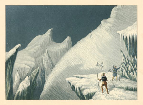 Illustration of the ascent of Mont Blanc