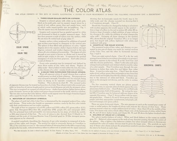 Instruction page by Munsell