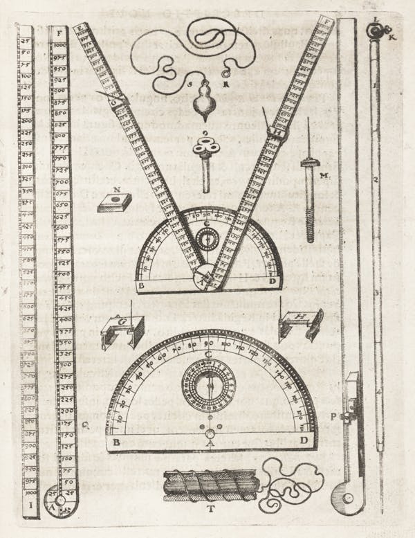 Illustration of surveying instruments