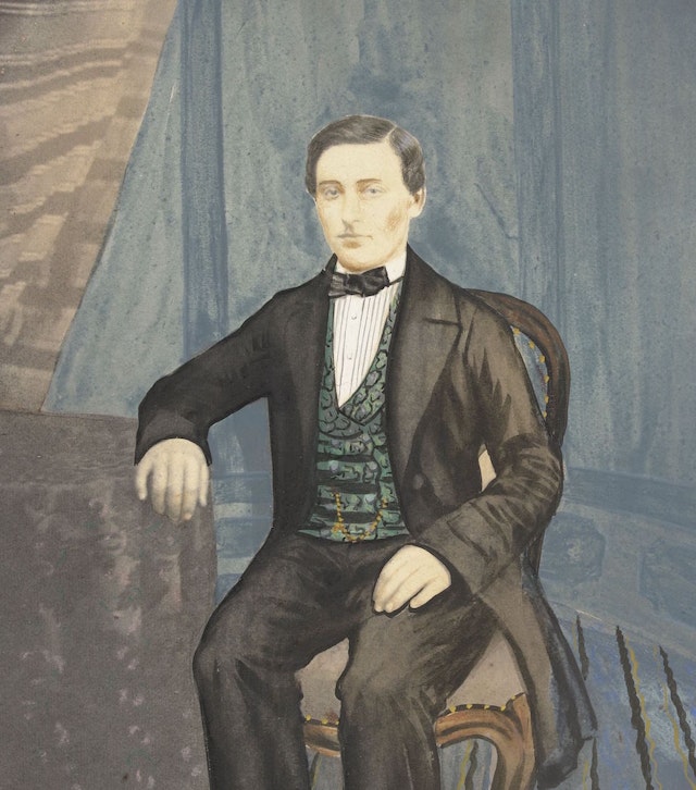 Painted Photograph of an Unknown Man (ca. 1855–70)