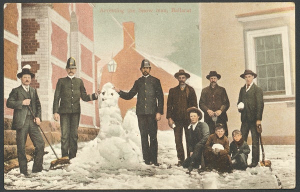 Photograph of snowman