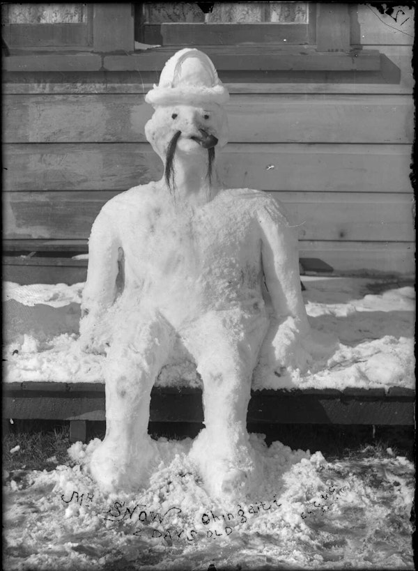 Photograph of snowman