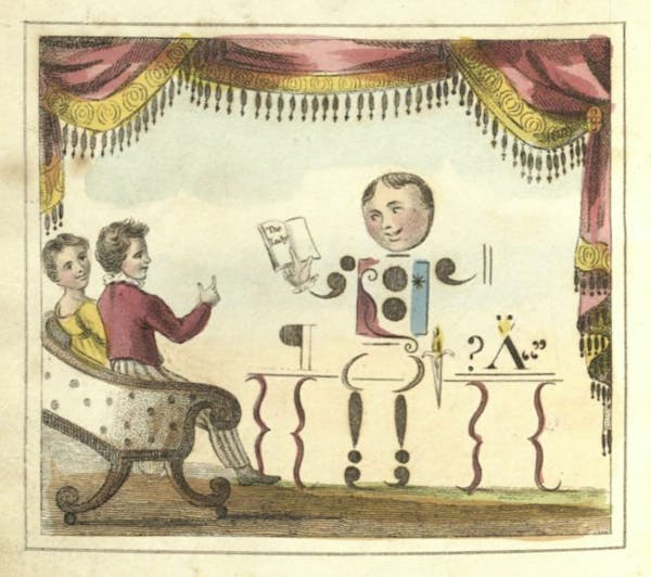 Coloured engraving of punctuation