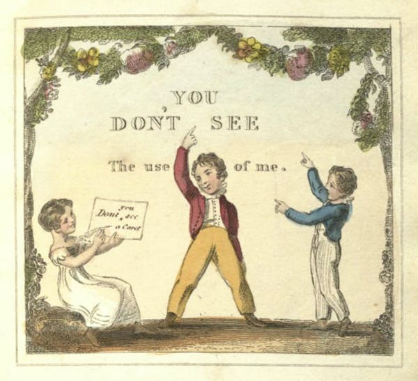 Coloured engraving of punctuation