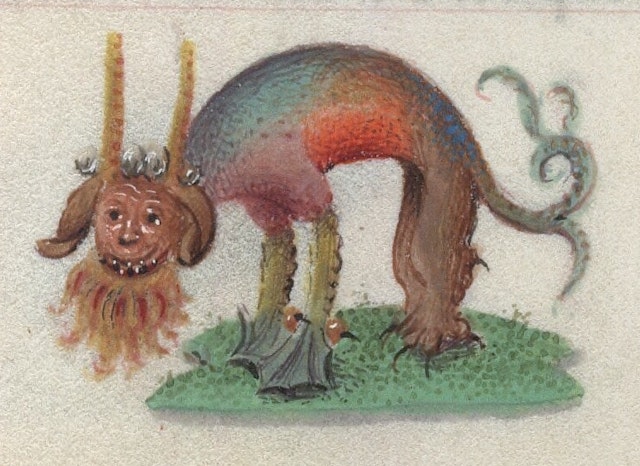 Rainbow-coloured Beasts from 15th-Century Book of Hours