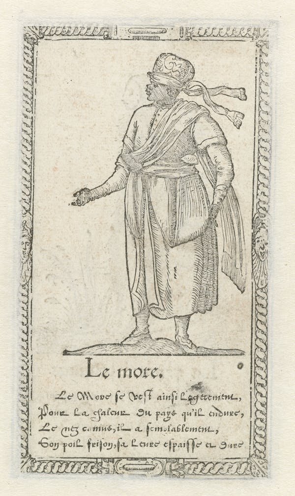 Woodcut of foreign costume