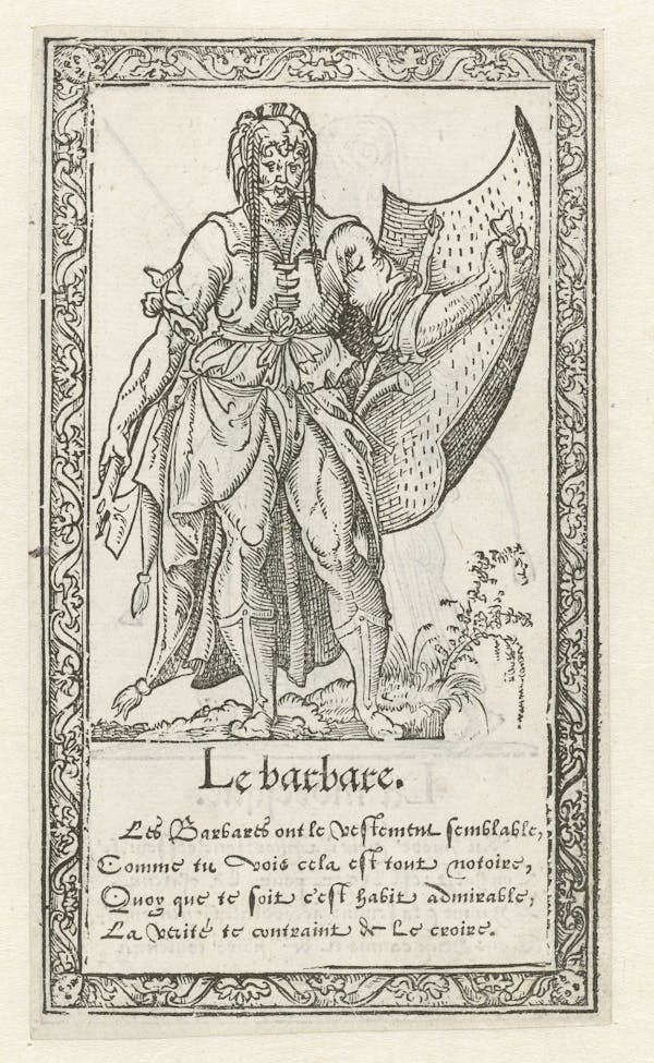 Woodcut of foreign costume