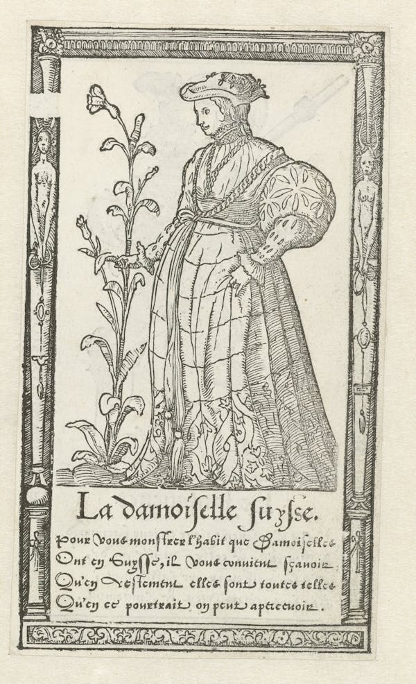 Woodcut of foreign costume