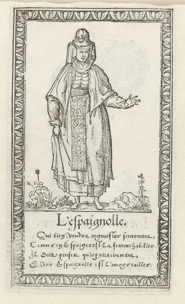 Woodcut of foreign costume