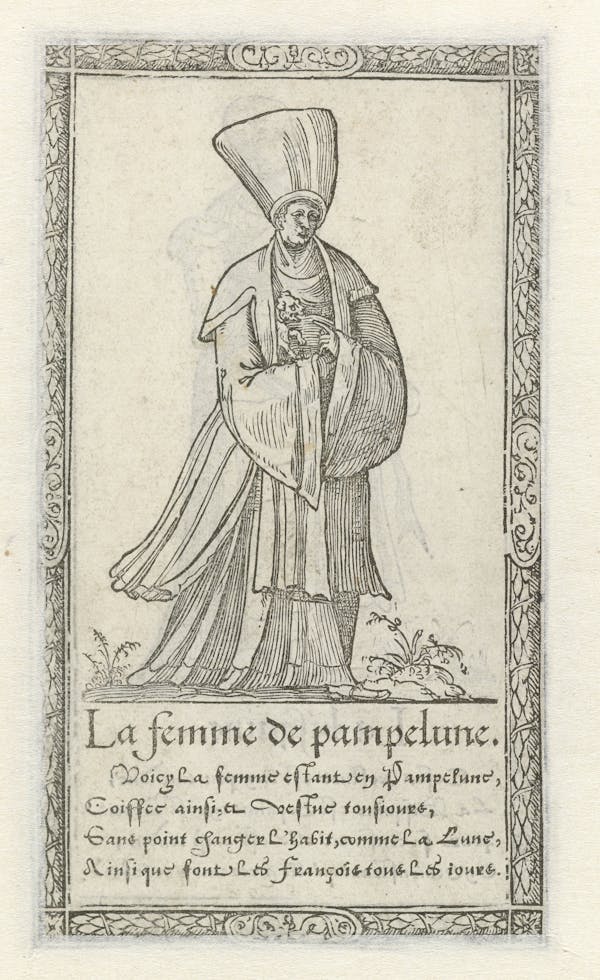 Woodcut of foreign costume