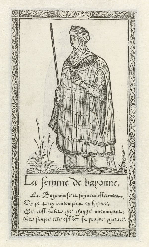 Woodcut of foreign costume