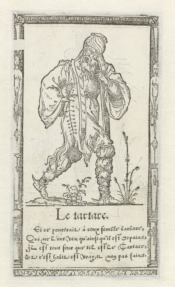 Woodcut of foreign costume